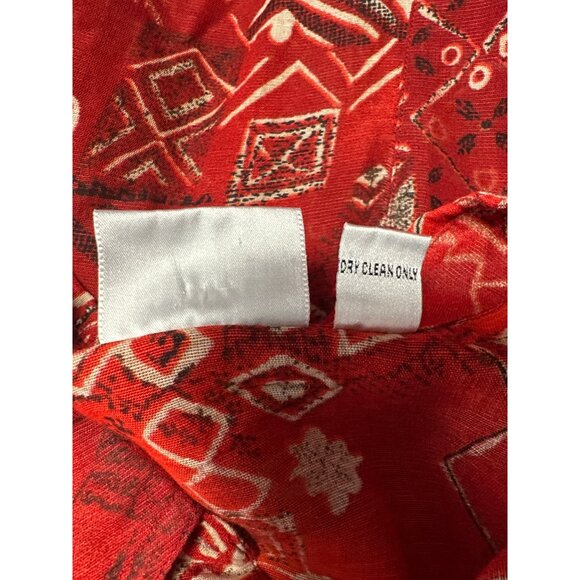Chicos Design Womens Red Geometric Button-Front Shirt Size 3 US XL - Picture 7 of 8